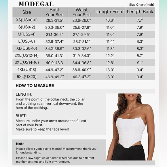 Viral Amazon Modegal Women's Strapless Boned Mesh Bustier Zip Corset Crop Top - Picture 3 of 4